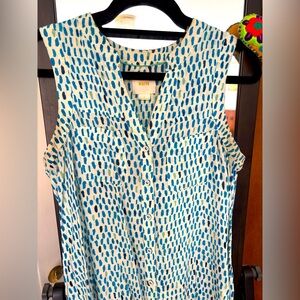 Maeve Blue and White Tank Top (size 8)